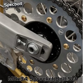 SPECBOLT SPROCKET BOLTS M8x34 YAMAHA YZ IT VINTAGE 80 125 175 200 250 465 490 TT 350 600