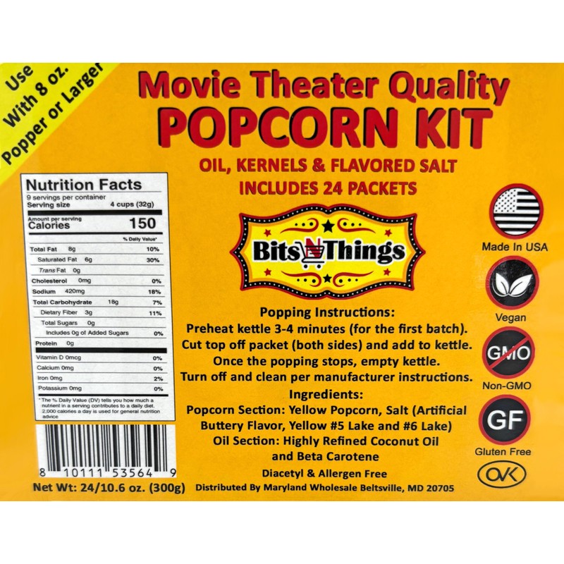 Home Theater All in One Popcorn Kit For 8 oz.