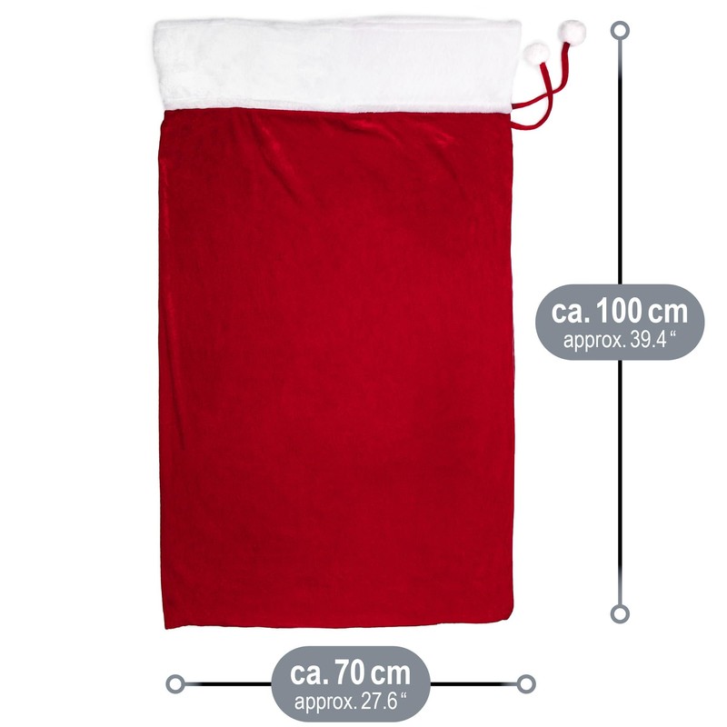 com-four® Velvet Christmas Sack - Gift Sack