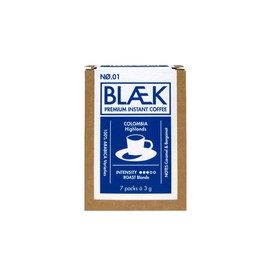 BLÆK Specialty Instant Coffee No. 1 Blonde Roast | Blaek Premium Coffee Colombia: To Go Box Soluble Sachet Sticks Low Acid & Mild Arabica Highland Colombia | Home Camping Travel Office