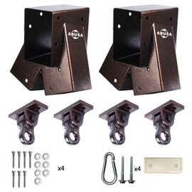 Heavy Duty Swing Sets Brackets Including 2 A-Frame Swing Set Brackets and 4 Swing Hangers for Playground Equipment Mounting Parts Hardware Included (Bronze)