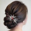 Edary Bridal Wedding Hair Comb Silver Butterfly Headpiece Blak Pearl