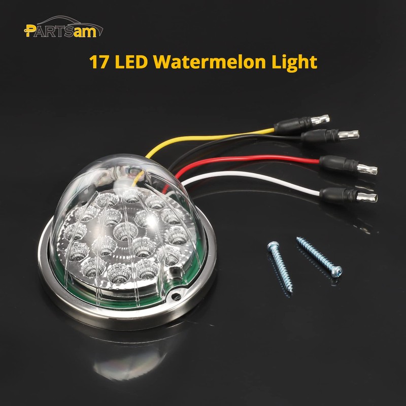 Partsam 2PCS Dual Revolution 17 Led Watermelon Lights, Red Stop