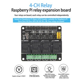 SEENGREAT 4 Channel Relay Modules DC3.3V/5V with Optocoupler for Raspberry Pi Zero/Zero W/Zero WH/2B/3B/3B+/4B Loads up to 5A 250V, 40pin GPIO Interface
