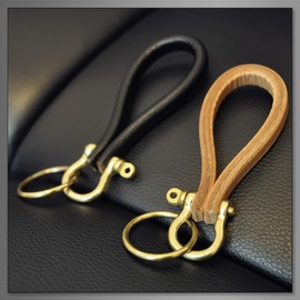 Buzz Selection AC274 Keychain, Horseshoe, Buckle, Leather, Keys, Stylish, Simple Design, Men's, Women's,, coffee