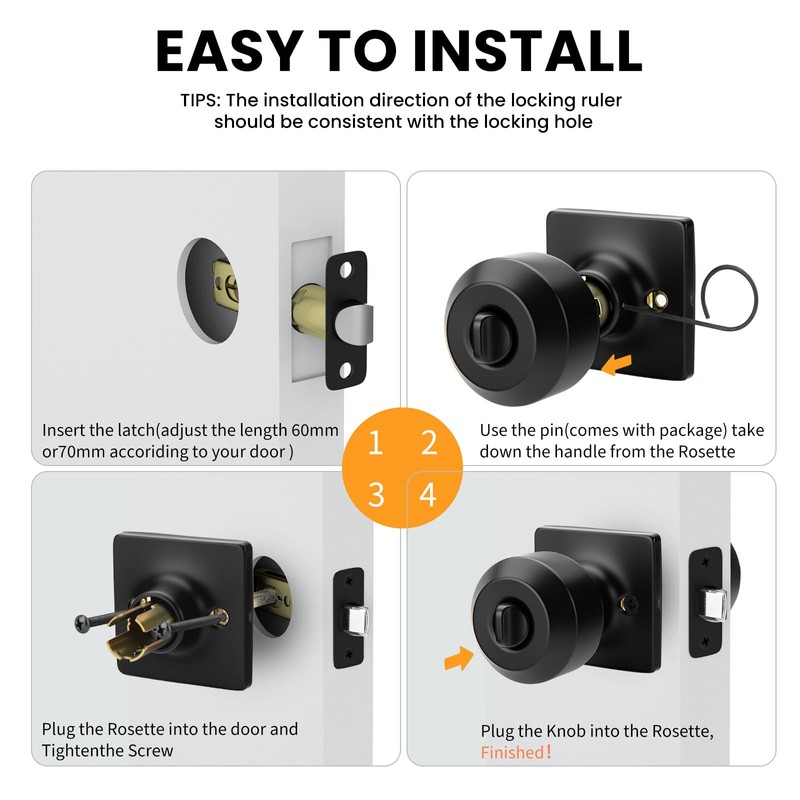 goldenwarm Exterior Deadbolt and Keyed Entry Door Knob Set, Key