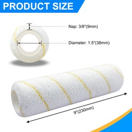 Greatandrew 12-Pack Paint Roller Covers 9 Inch, 3/8" Nap Microfiber Paint Roller Kit for Painting Walls, Ceilings, Houses & DIY Projects on Smooth Textured Surfaces, etc