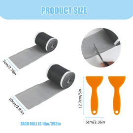 2 Pack Shower Drain Hair Catcher, Floor Drain Covers Mesh Stickers with Plastic Shovel, Hair Catcher for Shower Drain, Floor Drain Filter Sticker for Bathroom, Laundry, Kitchen (7cmx10m+10cmx10m)