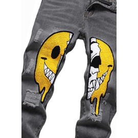 Boy's Skinny Fit Ripped Destroyed Distressed Fashion Kids Denim Jeans Pants
