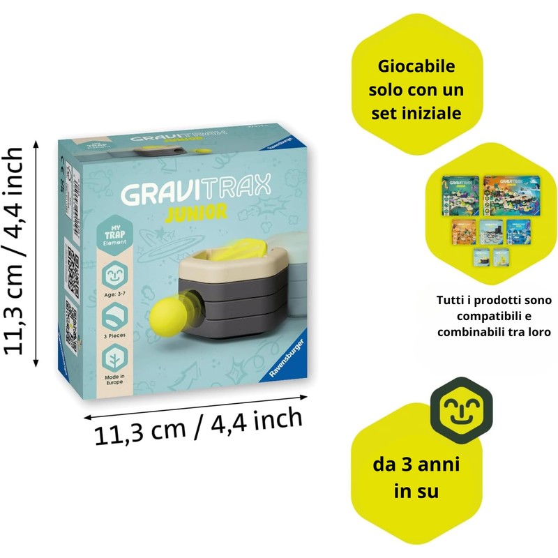 Ravensburger - GraviTrax Junior Element My Trap: Ingoia e rilascia