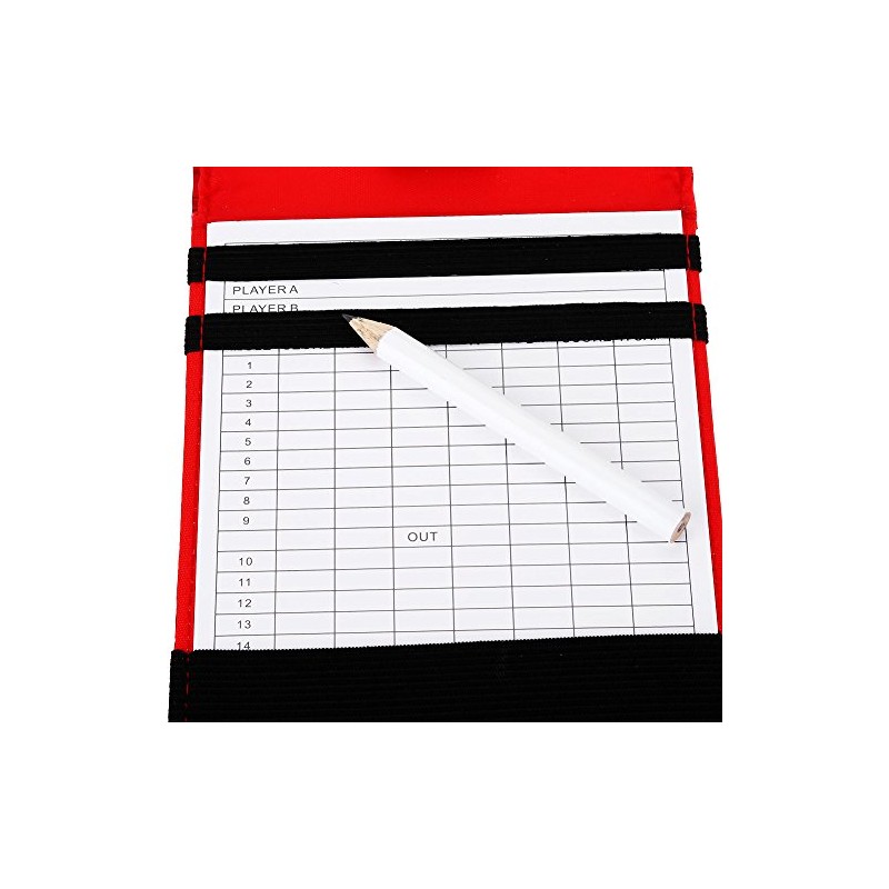 Leather Scorecard Holder, Score Counter Keeper Card Holder (Red)