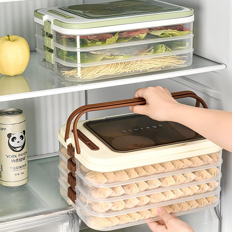 Ahathyw 4 Layers Dumplings Storage with Dumpling Maker & Spoon