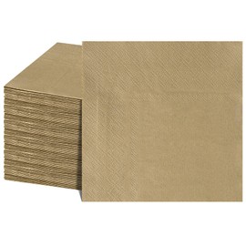 NatNarr 120 Pcs Cocktail Napkins Gold Napkins Disposable Dessert Beverage Napkin Gold Party Napkin for Wedding, Celebrate, Christmas, 5 x 5 Inch