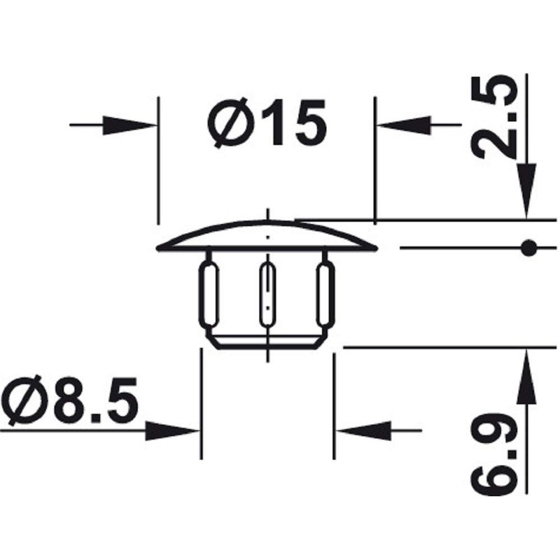 Gedotec Screw Covers White Blanking Plugs Round Screw Caps for