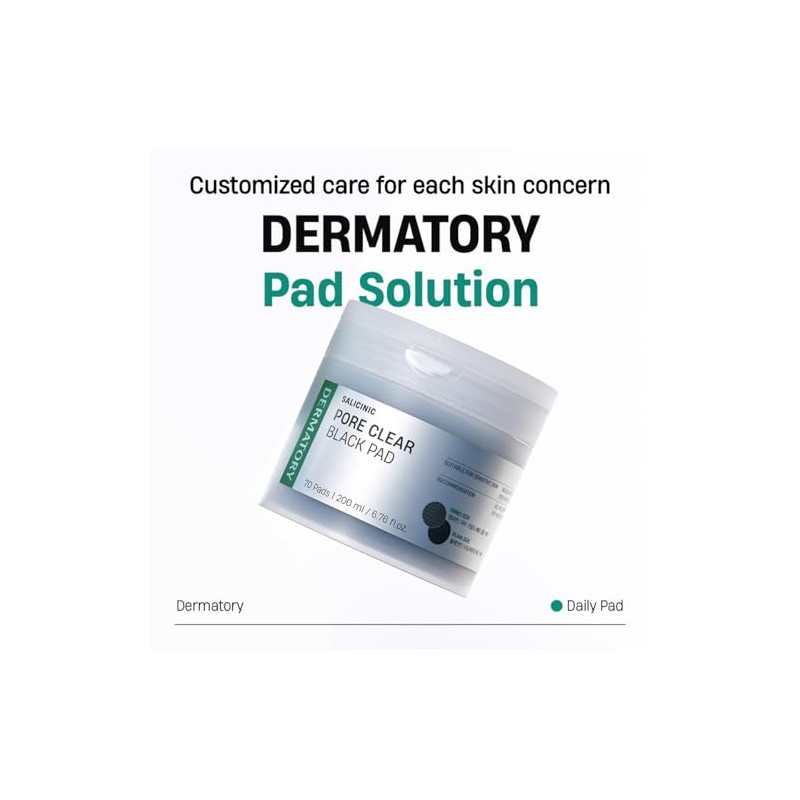 DERMATORY Salicylic Acid Pore Clear Black Pads for Exfoliation