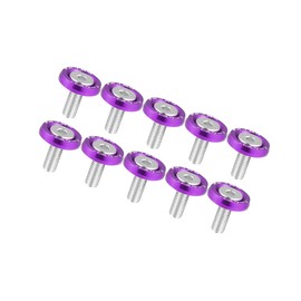 INFINAUTO 10pcs Fender Washer Bumper Washer M6 Bolts Engine Bay Dress Purple Stylish Design