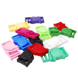 CooBigo 25pcs 3/8" (11mm) Cat-Head Plastic Safty Breakaway Buckles for Bra Cat Dog Collar Paracord FLC124(Mix-s)