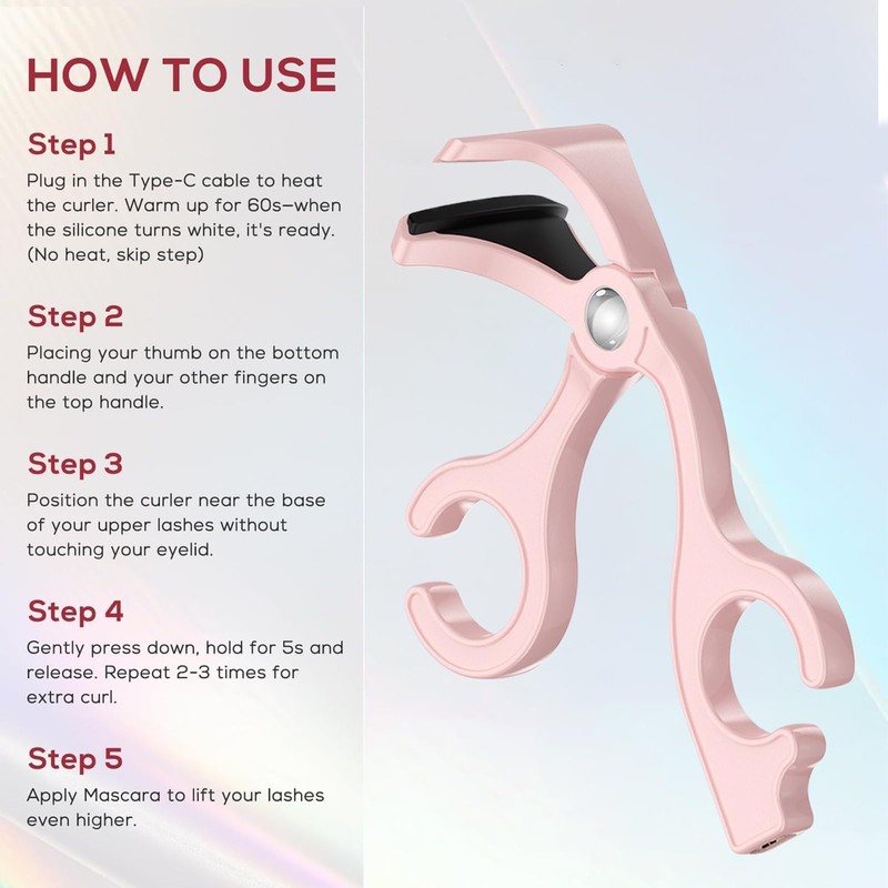 Lashes Curler, Makeup Tools, Wide Angle Curling Long-Lasting Professional Compact