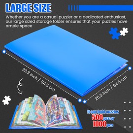 Nezyo 30 Pockets Puzzle Storage Folder Keeper for 1000 Pieces Jigsaw Organizers and Storage Large Capacity Puzzle Organizer, Dustproof and Protective Portable Accessory