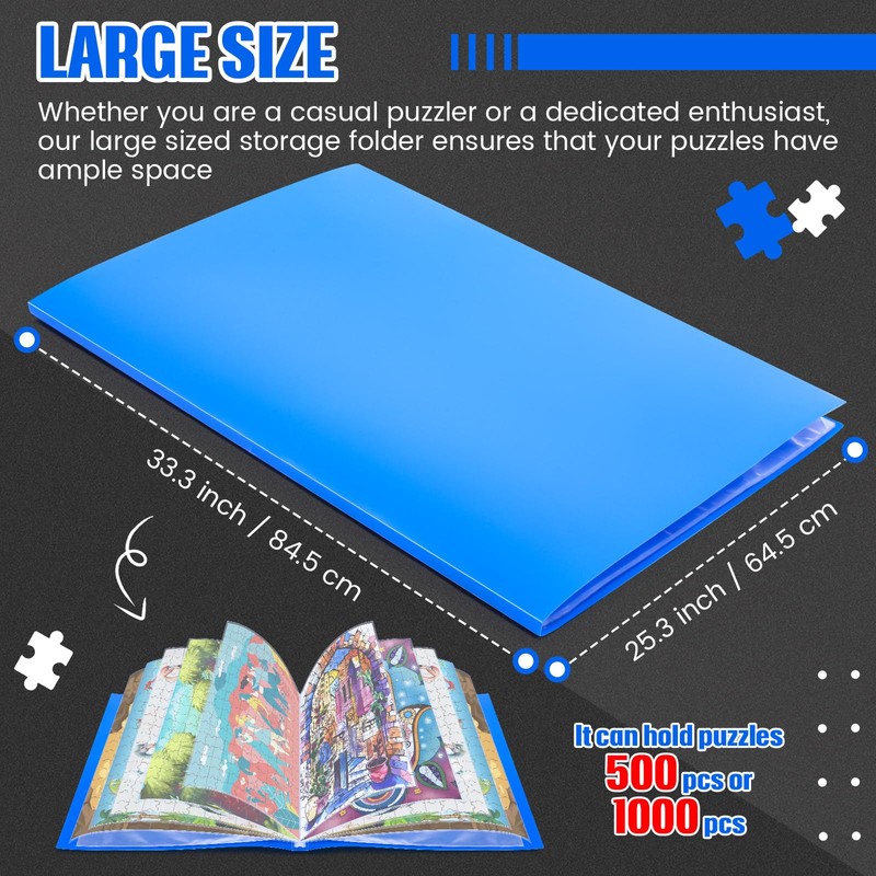 Nezyo 30 Pockets Puzzle Storage Folder Keeper for 1000 Pieces