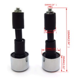 SMT- 2X 7/8" 22mm Chrome Motorcycle Anti Vibration Handle Bar End Plug Grip Ends Caps Universal Compatible With 22mm [P/N: USXH5004]