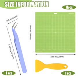 8Pcs Cutting Mat for Cricut, 12”X12” Standardgrip Green Cutting Mat, Non-Slip&Durable Replacement Cutting Mat Compatible with Cricut Maker/Maker 3/Explore 3/Air/Air 2/One,with 1Scraper and 1 tweezers…