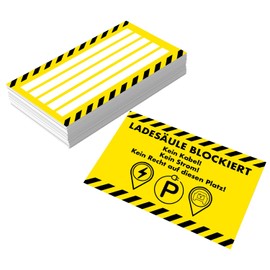 Falkenhorn 40 x Charging Stations Blocked Note for Electric Car - No Cable? No Power? - Note for Blocked Charging Station - E-Vehicle Warning Card - Electric Car Charging Place Joke Item Weatherproof