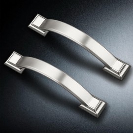 Probrico 10 Pack 3 Inch Hole Center(76mm) Brushed Satin Nickel Kitchen Cabinet Handles,Cupboard Cabinet Pulls for Dresser Drawer Doors