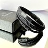 HEIX Adult Multilayer Braised Leather Bracelet Stainless Steel Clasp Gift