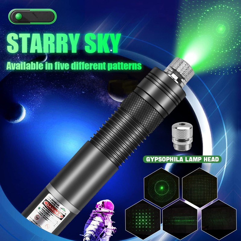 FUIIKEEM Rechargeable Green Beam Flashlight with Laser Pointer Long Distance