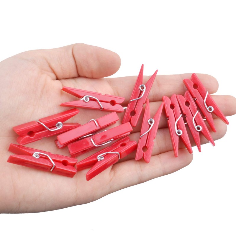 Jdesun 50 Pieces Photo Clips,Mini Plastic Picture Paper Clip Clothespins