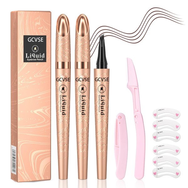 GCVSE Eyebrow Pencil, 2 PCS Microblading Eyebrow Pencil with 4