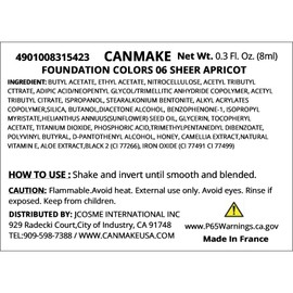 Canmake Foundation Colors 06 Sheer Apricot 8ml Nail Foundation Quick Dry