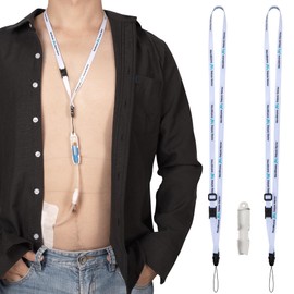 Smaller Peritoneal Dialysis Catheter Transfer Set Holder. PD Secure Shower Accessories. 2 Adjustable Neck Lanyards with, Breakaway Feature for Safety. (White)