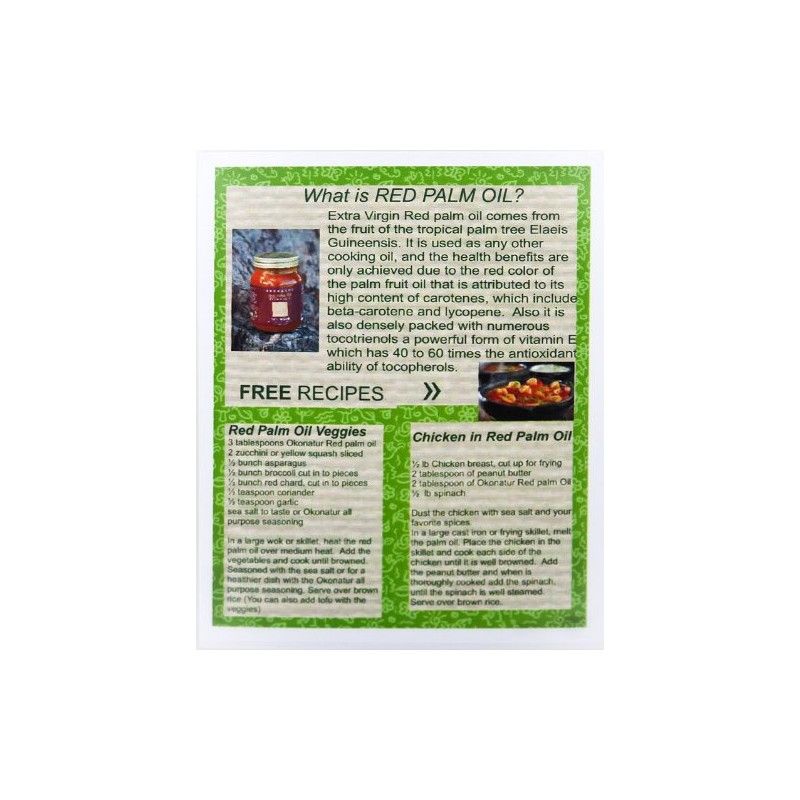 OKONATUR 100% Extra Virgin Red Palm Oil - 16 Fl