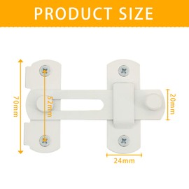 ECOMAID Flip Latch Gate Latch, 4inch Stainless Steel Door Bolt Latch Buckle, 180 Degree Flip Sliding Barn Door Lock for Garden Bathroom Outdoor Garage Window Sliding Door(White)