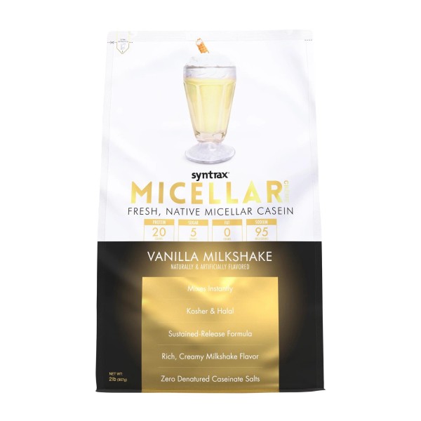 Syntrax Micellar Casein Protein Powder 2Lb Creamy Milkshake Flavor Zero