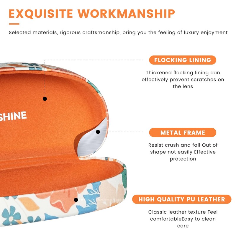 molshine Hard Shell Sunglasses Case,Classic Large Glasses Case for Sunglass,