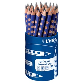 LYRA Groove Graphite Triangular Pencils, 36 Pieces, B Pencils, Easy Grip, Schoolpack, Ideal for Young Children and Primary Schools
