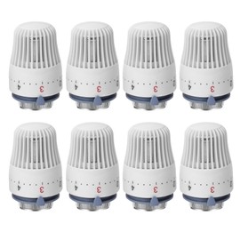 Pack of 8 Radiator Thermostatic Head, Radiator Valve for Thread M30 x 1.5, Thermostat Heating, Thermostat Head, Replacement Head, Heating Thermostat, Radiator Thermostat for Home Office