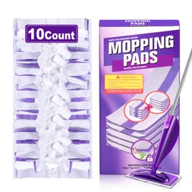 IOPRETTY Mop Pads Refill for Swiffer WetJet - 10 PCS Disposable Pad for Hardwood Wood Tile Laminate Marble Vinyl Muilt-Surface Floor Cleaning - Heavy Duty Absorb & Lock Pet Hair Dust Dirty Stains