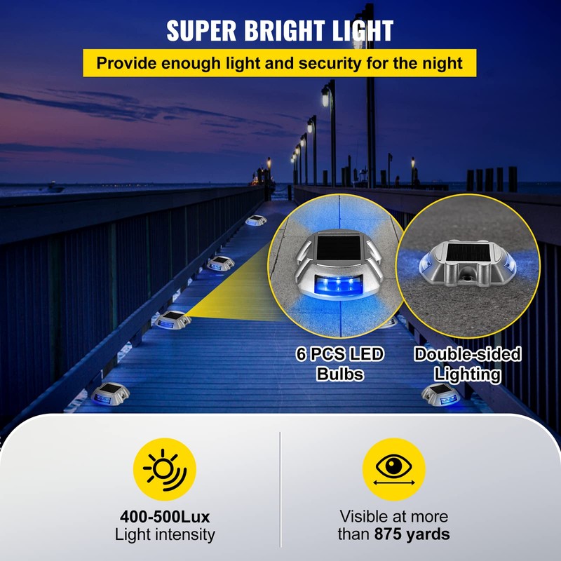 VEVOR Driveway Lights 16-Pack, Solar Driveway Lights with Switch Button,