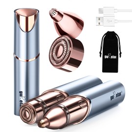 gurelax Facial Hair Removal for Women, Facial Eyebrow Trimmer, 2-in-1 Face Shaver, Painless Facial Razor for Lip, Chin, Peach Fuzz