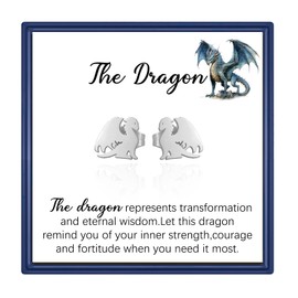 MollyQueen Dragon Earrings Dragon Jewelry Dragon Jewelry for Women Dragon Gifts Stainless Steel Dragon Earrings for Women Inspirational Gifts (Sliver Dragon Earring)