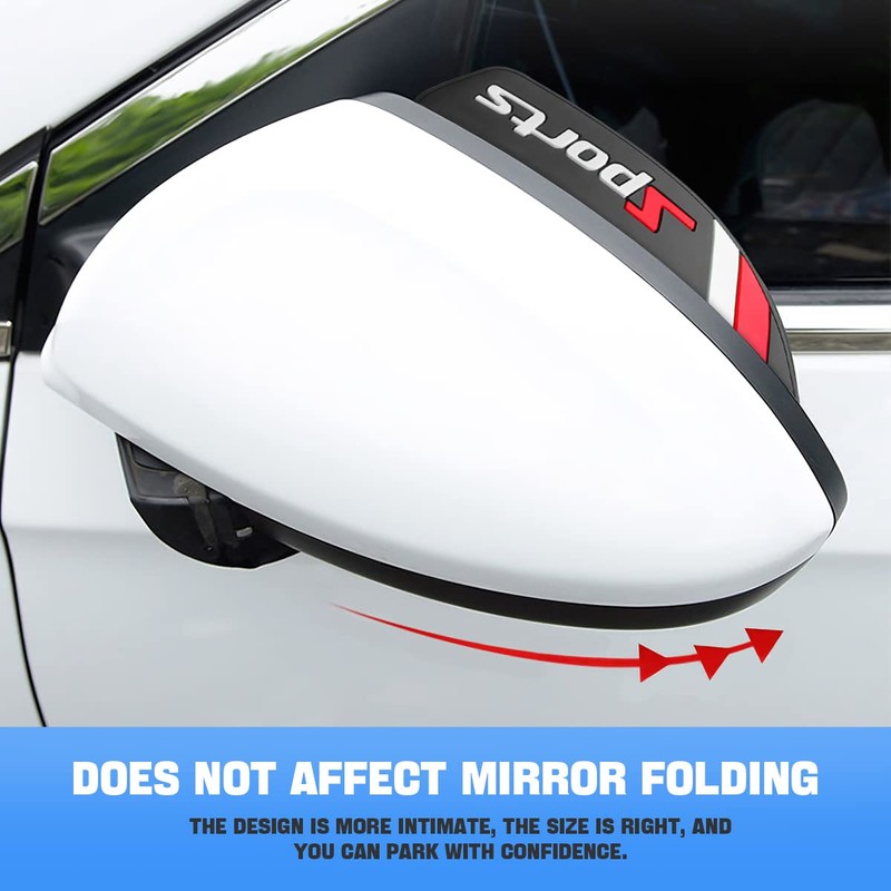 Blilo 2PCS Rear View Mirror Rain Eyebrows, Waterproof PVC Auto