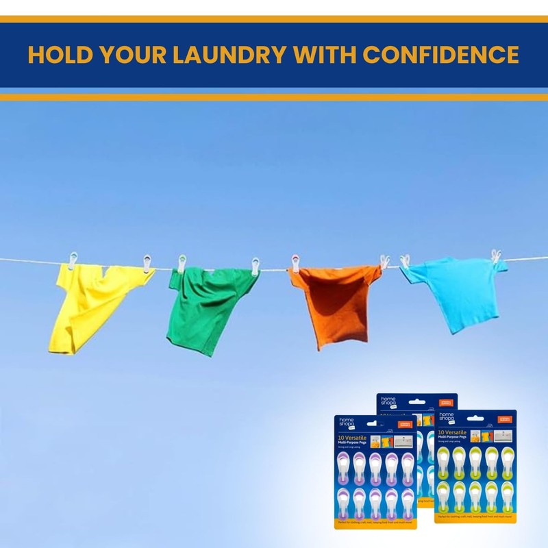 Strong Soft Grip Clothes Pegs for Washing Line Laundry Versatile