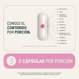 LIFE 360+ Multivitamínico | Colágeno, Inositol, Calcio, Vitamina E, K2, A, D3, B12, B1, B2, B3, B5, B6, B7 Y B9 | 220 Cápsulas Woman Mature