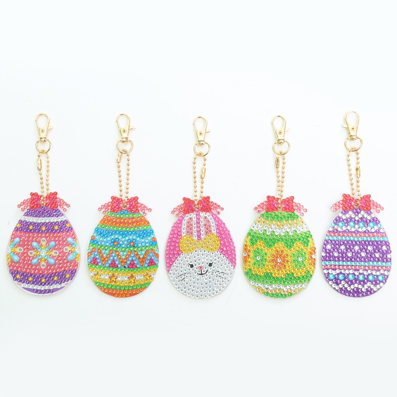 5pcs Diamond Painting Keychain Kit Handmade DIY Cute Shape 5D