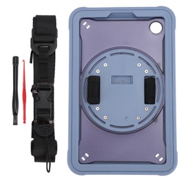 Tablet Shockproof Case Multifunction Tablet Protective Cover with Hand Strap Stand Shoulder Strap for SM X110 X115 X117 Lavender Gray