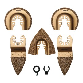 JMD 5-Pack Carbide Multi Tool Blades Oscillating Saw Blades for Tile Cutting Grout Removal Tool Power Multi Tool Accessories for Polishing Cement Grit Grinding